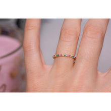 Load image into Gallery viewer, Diamond Bar Ring - Rainbow
